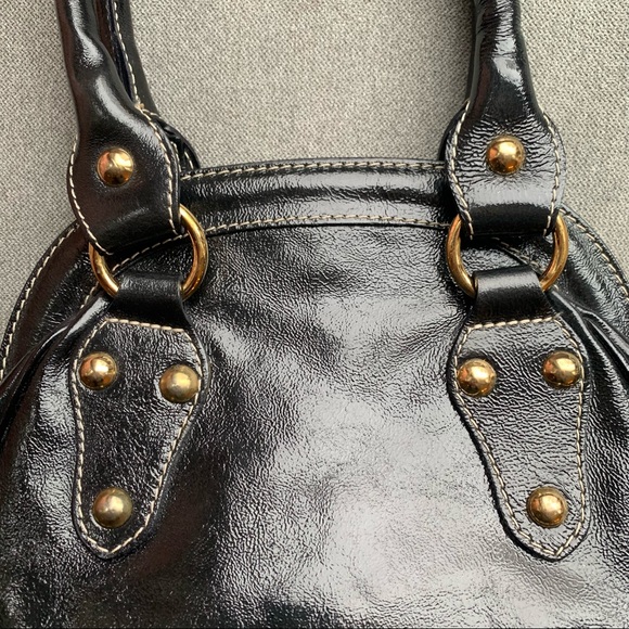 Black patent leather satchel bag - Picture 3 of 9